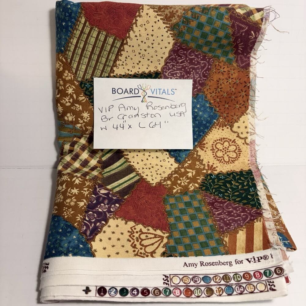 Cranston Village Amy Rosenberg Fabric 44x64” Cotton Vintage Retro Patchwork VIP